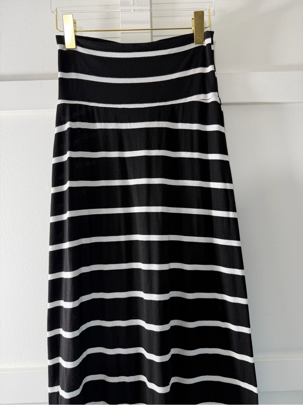 Promesa Black and White Striped Maxi Skirt - Size 2
